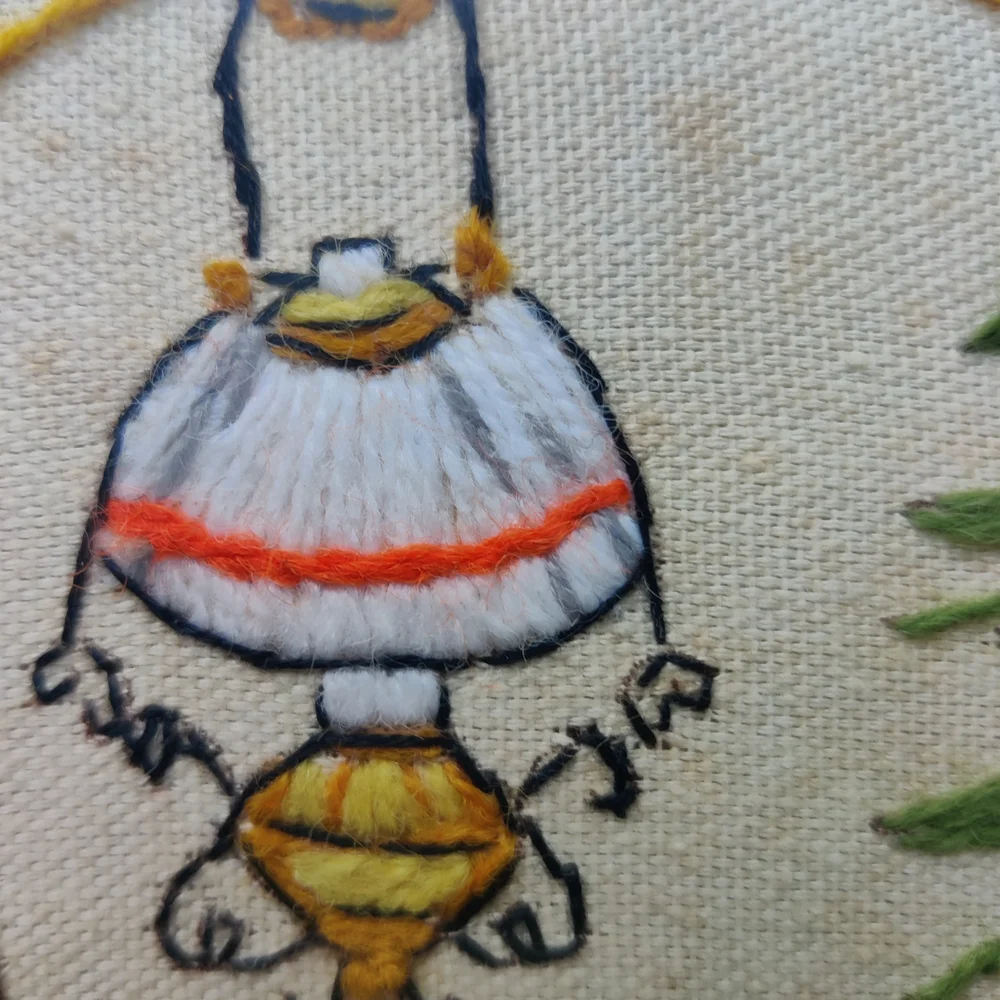 Vintage Victorian Sewing Room Dressmaker Crewel Embroidery Finished Framed 18x15